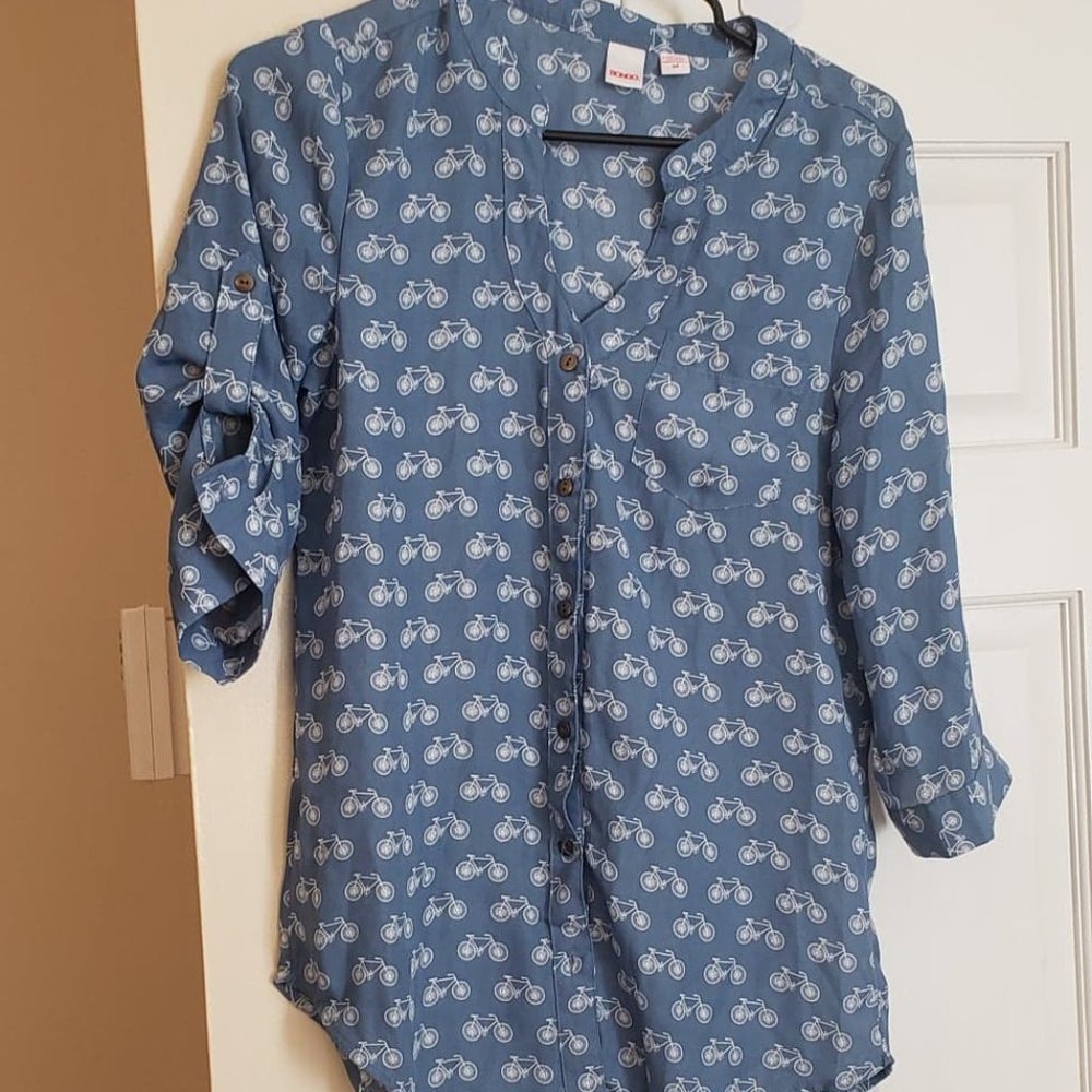 Button down Bike print button up